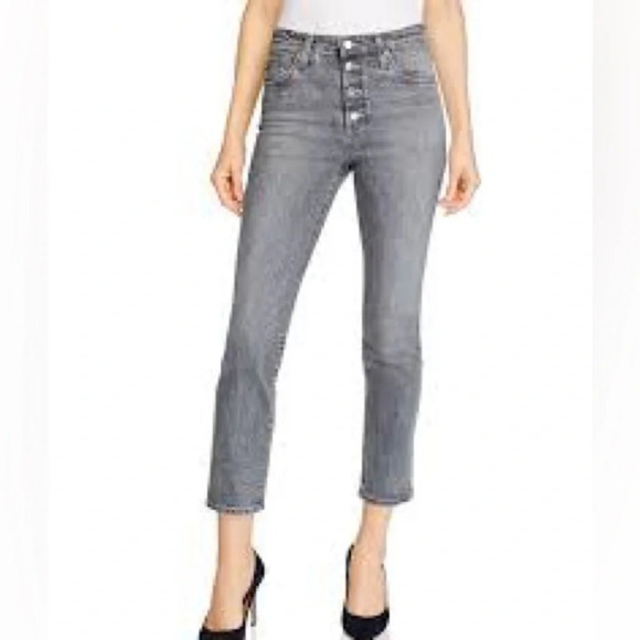 AG Adriano Goldschmied The Isabelle Button Up Jeans in Gray - NWOT - Size 32R - Picture 2 of 9